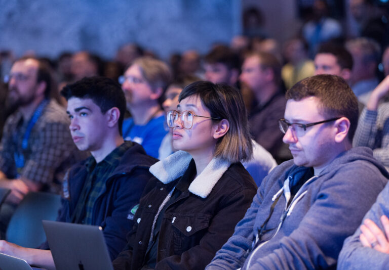 audience of people watching presentation