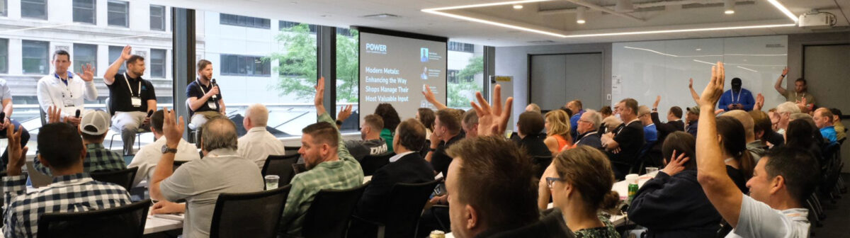 Paperless Parts' user conference held in the Forum at Convene One Boston Place