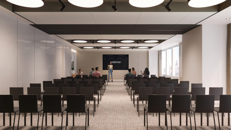 Person speaking in meeting room