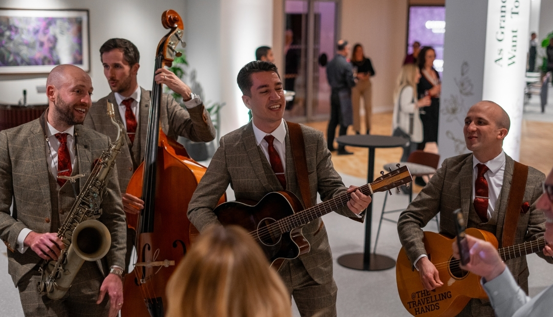 Live Band, The Traveling Bands, performing at Convene Sancroft St. Paul's Opening Party