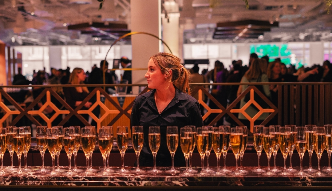 Champagne Greeting for Convene Event Attendees